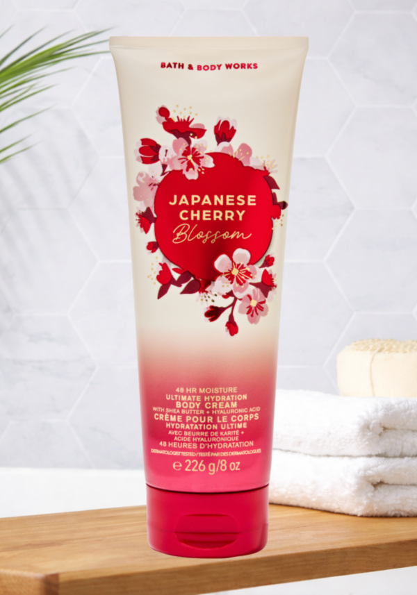 Bath & Body Works Japanese Cherry Blossom 24 Hr Moisture Ultra Shea Body Cream, 8.0 oz