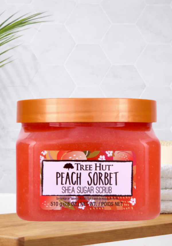 Tree Hut Peach Sorbet Shea Sugar Body Scrub, 18 oz