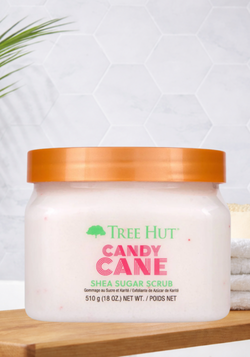 Tree Hut Candy Cane Shea Sugar Exfoliating & Hydrating Body Scrub, 18 oz