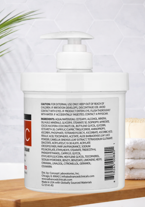 Advanced Clinicals Vitamin C Brightening Cream 16oz