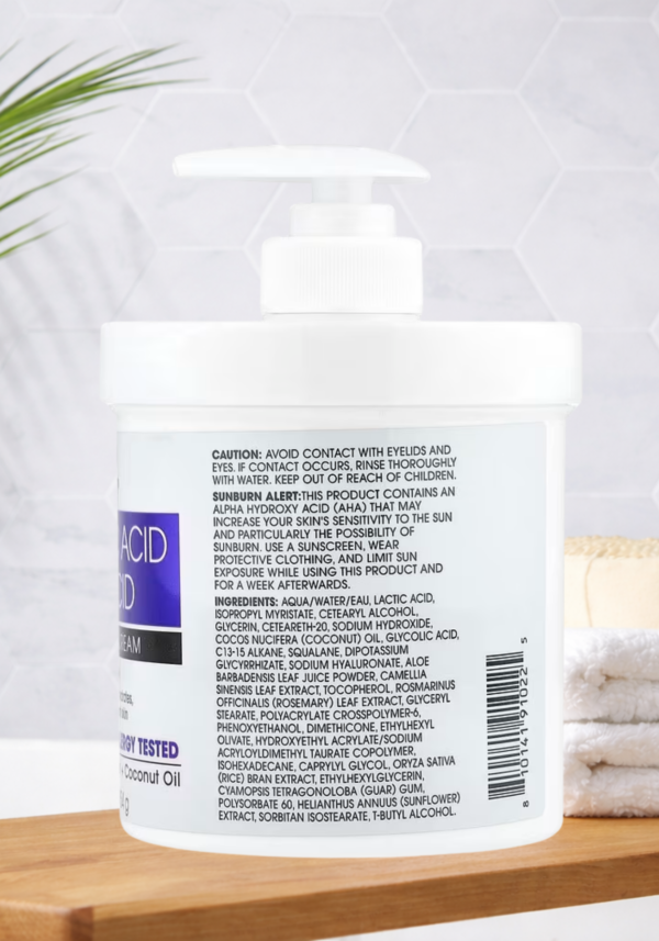 Advanced Clinicals 10% Glycolic Acid + Lactic Acid Lotion Exfoliant Moisturizing Cream With Hyaluronic Acid Moisturizer | AHA Exfoliating Body Cream Improves Look Of Uneven Rough Skin Texture, 16 Oz