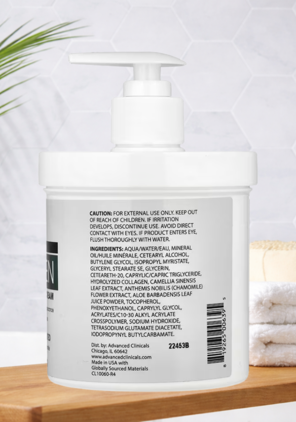 Advanced Clinicals, Collagen, Advanced Moisturizing Cream, 1 lb (454 g)