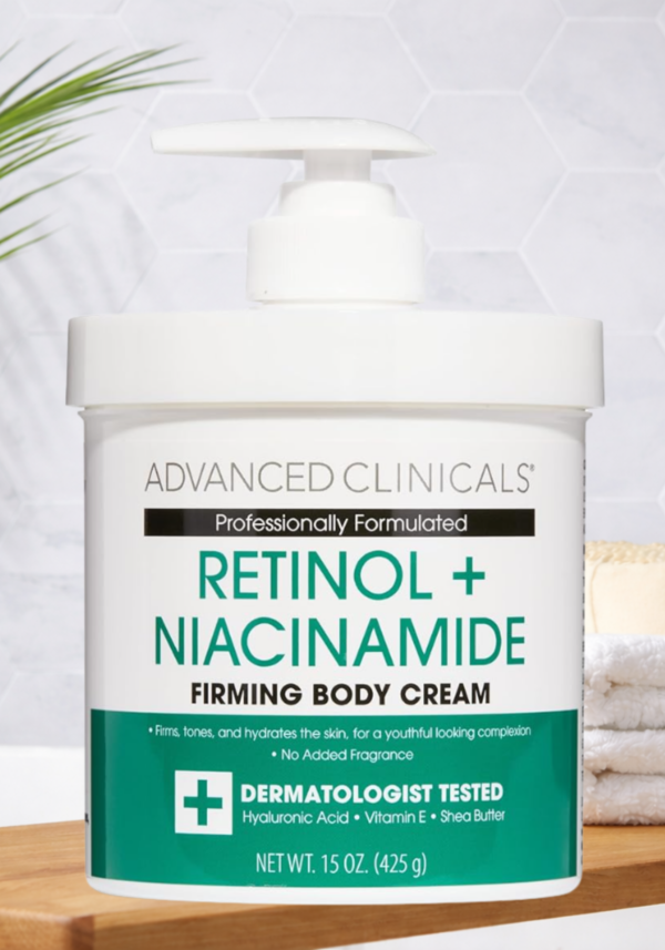 Advanced Clinicals Retinol Body Lotion Firming Moisturizer & Crepey Skin Care Treatment, Anti Aging Retinol Body Cream Targets Look Of Wrinkles, Sagging, Stretch Marks, Sun Damaged Dry Skin, 15 Oz