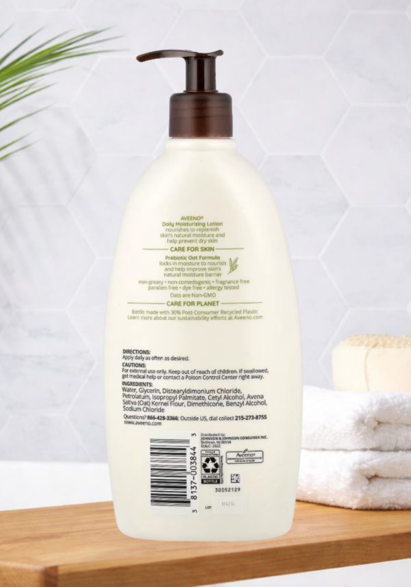 Aveeno, Daily Moisturizing Body Lotion, Fragrance Free, 18 fl oz (532 ml)