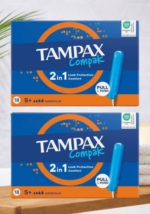 Tampax Compak Super Plus Tampons with Applicator 18 Pack