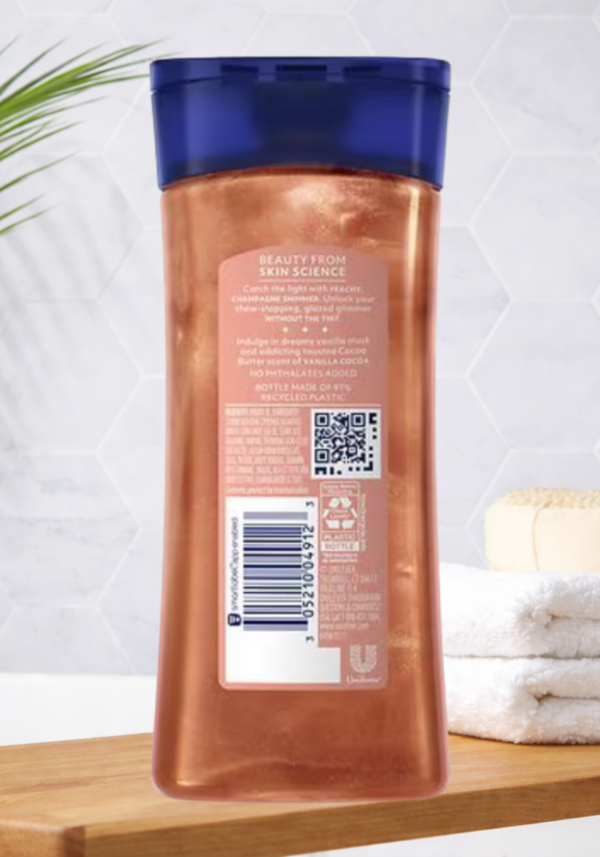 Vaseline Glazed & Glisten Sunlit Glow Body Gel Oil Vanilla Cocoa Shimmer (6.8 Oz)