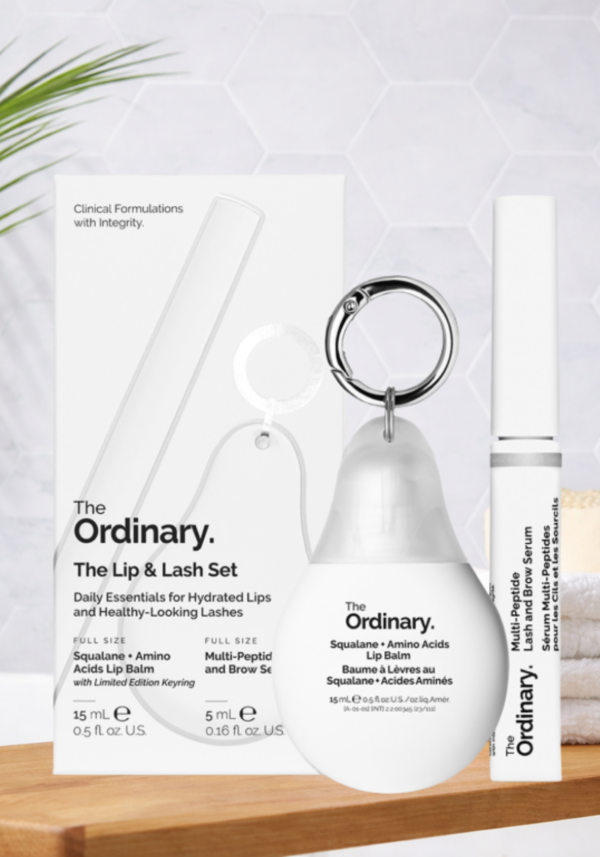 The Ordinary Lip & Lash Set (Squalane + Amino Acids Lip Balm 15ml + Multi-Peptide Lash & Brow Serum 5ml)